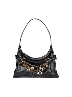 Chloe Кожаная сумка через плечо с металлическими подвесками и верхней застёжкой на молнии 11167076