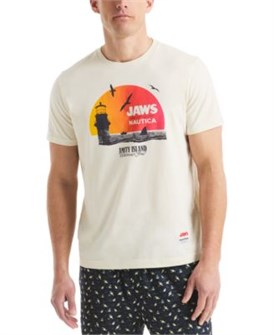 Мужская футболка JAWS x Nautica с классическим кроем и графикой морского заката 11232882