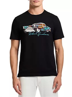 Футболка ',Винтажный автомобиль', от Robert Graham, 100% хлопок, короткие рукава, графический принт 10049009