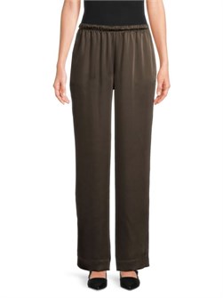 Сатиновые брюки Vince с высокой талией и широкими штанинами, стильным и комфортным фасоном 11170099