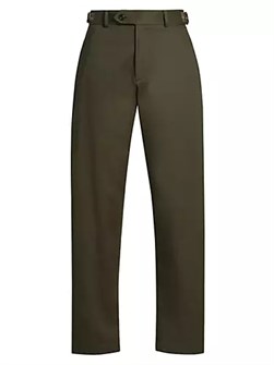 Хлопковые прямые брюки с боковой регулировкой и клетчатыми карманами от Nicholas Daley 10049108