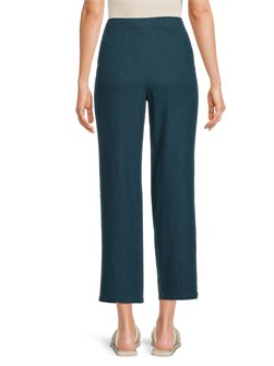 Широкие укороченные брюки из льняной смеси Andrew Marc с поясом и карманами 11178192