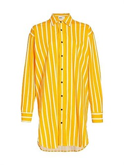 Платье-рубашка из 100% хлопка с классическим полосатым узором от Askk Ny, с длинными рукавами 11164891