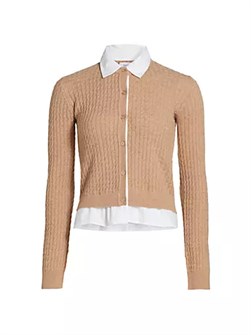 Кардиган Naadam с рисунком trompe-l’?il, длинными рукавами и сделанный из 100% хлопка 10048141