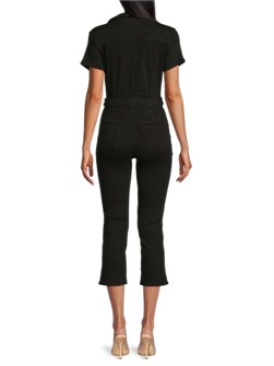 Короткий джинсовый комбинезон Good American с утилитарными карманами, облегающей талией, удобный и стильный 11178120