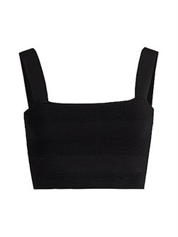 Рубашка-кроп-топ из рубчатого трикотажа Jayda от бренда Et Ochs с квадратным вырезом и широкими бретелями, 65% вискоза 11166592