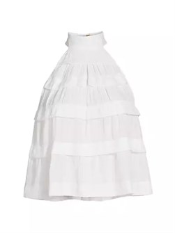 Топ Sherrie с многоуровневым дизайном и воротником-халтером от Ramy Brook, 100% полиэстер, без рукавов 10048776