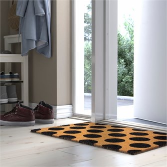 Ikea Прочный современный коврик для двери с черными точками, 61 см x 86 см 11228619