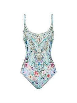 Слитный купальник Camilla с геометрическим и цветочным узором, регулируемыми бретелями, 82% полиамид 10049502