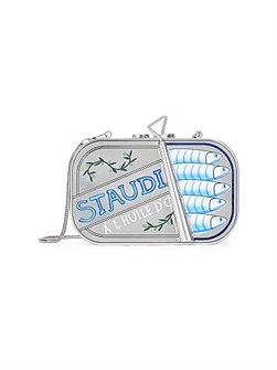 Металлический клатч Staudines с графическим дизайном и съемным плечевым ремнем-цепочкой 11166490