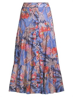Миди-юбка Dreamscape с многослойным дизайном и акварельным цветочным принтом от Nic+Zoe 11165716