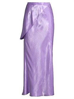 Юбка макси из сатина с асимметричными рюшами и боковой молнией Undra Celeste, 100% полиэстер 11164944