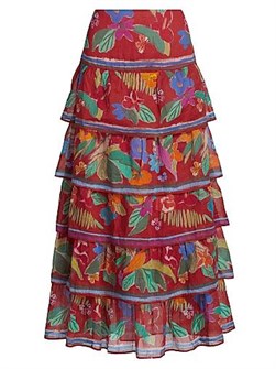 Миди-юбка с цветочным принтом из 100% хлопка Christie от Marie Oliver 11167495