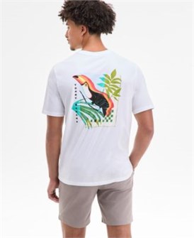 Мужская футболка от Tommy Bahama с графикой тукана, классический крой, из 100% хлопка, короткие рукава 11233345