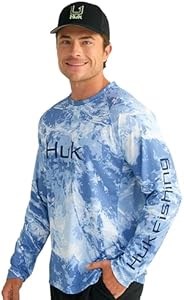 Мужская лонгслив-футболка Huk Pursuit с узором, техническая защита от солнца и высокая воздухопроницаемость 11304064