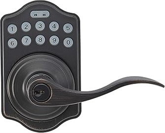 Amazon Basics Электронный замок с кодовым набором и ручкой, матовый черный, для дверей толщиной 35-44 мм, 1 шт. 11298071