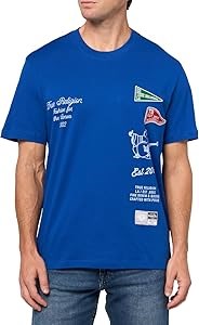 Футболка True Religion с коротким рукавом и уни-логотипом, классический круглый вырез, стиль casual 11297548