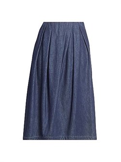Dries Van Noten Sonista Denim Pleated Skirt 11013964