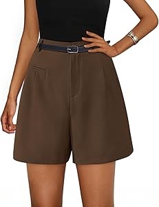 Женские шорты PRETTYGARDEN с завышенной талией и широкими штанинами, летние деловые, с карманами 11303300