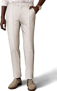 Мужские льняные брюки PJ PAUL JONES для делового стиля, облегающего кроя, с эластичным поясом и складками 11262203