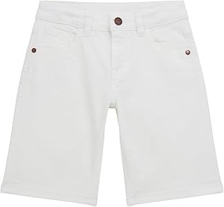 Детские шорты GUESS из эко-денима с органическим хлопком, пятью карманами и молнией 11279439