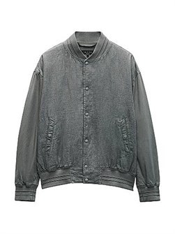 Rag &amp, Bone Льняная куртка со вставками из эластана на воротнике, рукавах и подоле Leo Oliver 11009413