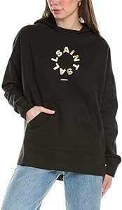 AllSaints Оверсайз женское худи с золотистой накладкой, лонгслив Etienne Tierra 11291845