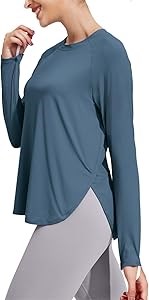 Женский лонгслив Pinspark с защитой от солнца UPF 50+, быстросохнущий и легкий, идеальный для йоги и активного отдыха 11311624