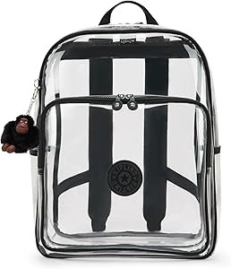Kipling Прозрачный полиуретановый рюкзак 32x44x18 см с регулируемыми лямками и карманом на молнии 11245317