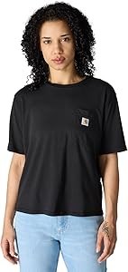 Женская футболка Carhartt из тенсела, свободный крой, с карманом и круглым вырезом, доступны большие размеры 11289162