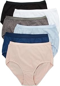 Женские хлопковые трусики Hanes — упаковка из 6 шт., 100% хлопок, высокая посадка, размер 9 11275712