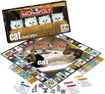 USAopoly Кошачья монополия, индивидуальная игровая доска, оловянные монетки, для всей семьи, 8 лет и старше 11312977