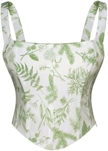 Корсетный топ Scarlet Darkness с рюшами и цветочным узором «Рыбий позвоночник» для женщин 11273248