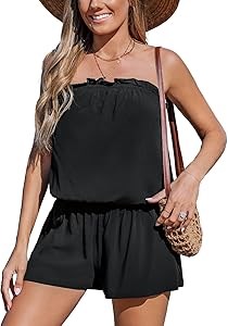 Женский облегающий комбинезон Cupshe без бретелей для пляжа, легкая накидка, размеры S-XL 11259362