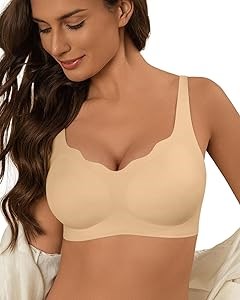 Бра Deangelmon без каркаса, женское, бесшовное, комфортное для ежедневной носки, с волнистым V-образным вырезом 11270077