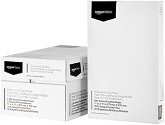 Amazon Basics Копировальная бумага таблоидного формата, яркость 92, размер 11 x 43 см, упаковка из 5 пачек по 2500 листов, белый цвет 11310728