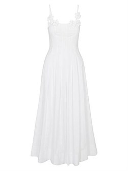 Миди-платье Rebecca Taylor Priya из хлопка с драпировкой и цветочной аппликацией 11030949