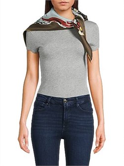 Burberry Шелковый шарф London Taxi с художественным рисунком, 100% шелк, 88 x 90 см 11022479