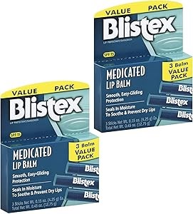 Blistex Комплект из 6 лечебных бальзамов для губ с SPF 15, 4,25 г, предотвращающих сухость и трещины 11280451