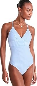 Купальник Vineyard Vines Sconset однотонный из ткани ',сиерсакер', с полным покрытием и регулируемыми завязками 11270295