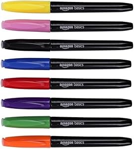 Набор маркеров для ткани Amazon Basics из 8 ярких цветов для декорирования одежды, обуви и сумок 11258064