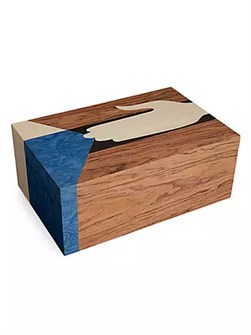 L',Objet Коробка Edgar из экзотического дерева, 25 см x 16.5 см x 10 см, современный дизайн с маркерной инкрустацией 11021514