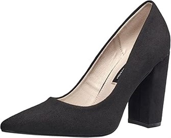 Женские классические туфли на толстом каблуке из веганского замша для свадьбы и офиса French Connection 11279816