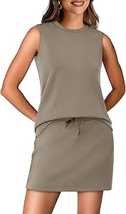 Женский комплект из двух предметов WIHOLL: летний спортивный образ с теннисной юбкой и топом без рукавов, удобный и стильный 11259879