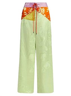 Широкие льняные брюки Harbor с патчворковым принтом от Rosie Assoulin, лен 53%, вискоза 47% 11030334