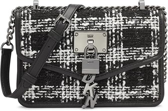 DKNY Женская небольшая сумка через плечо Elissa из 100% полиэстера с полиуретановой отделкой, размеры 8,5 x 5,5 x 2,5 дюйма 11254715