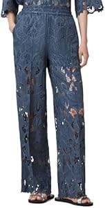 Женские брюки Charli Emb от AllSaints из 100% полиэстера с застежкой на кнопки, только для химчистки 11307702