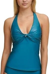 Женское танкини DKNY с V-образным вырезом, завязками и подкладкой, размер XXL 11300812