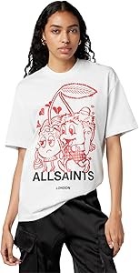 Футболка AllSaints Ellie из белой сетки с круглым вырезом, 100% хлопок 11289501
