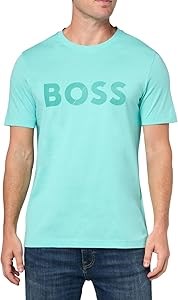 Футболка BOSS из хлопка с тисненым логотипом, стандартная посадка, короткие рукава, цвет лавовый дым, размер XL 11288432